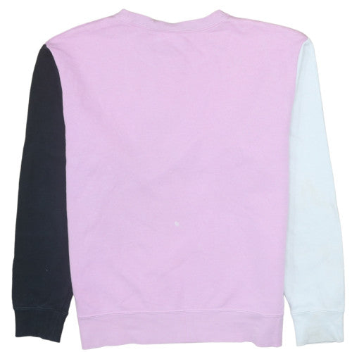 Nike Women's Pink Colourblock Crew Neck Pullover Sweatshirt M