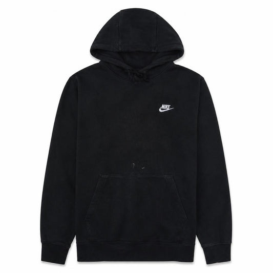 Front view of Nike Men's Black Pullover Hoodie S Fleece Sportswear Sweatshirt