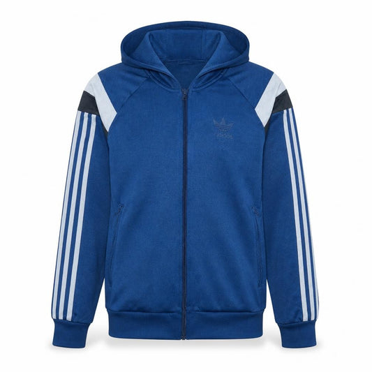 adidas Mens Blue Full Zip Hoodie Size M Sports Retro Jacket