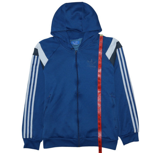 adidas Mens Blue Full Zip Hoodie Size M Sports Retro Jacket