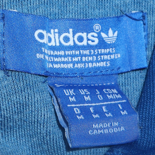 adidas Mens Blue Full Zip Hoodie Size M Sports Retro Jacket