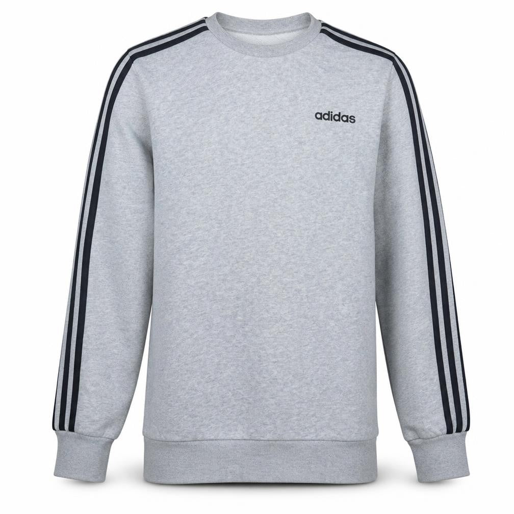 Front view of Adidas Men’s Grey Crew Neck Pullover Sweatshirt, size S