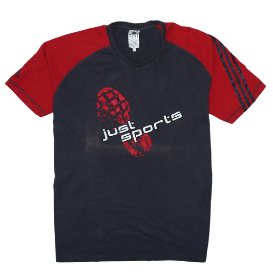 Adidas Men's XL Red Navy Just Sports Graphic T-Shirt Crew Neck