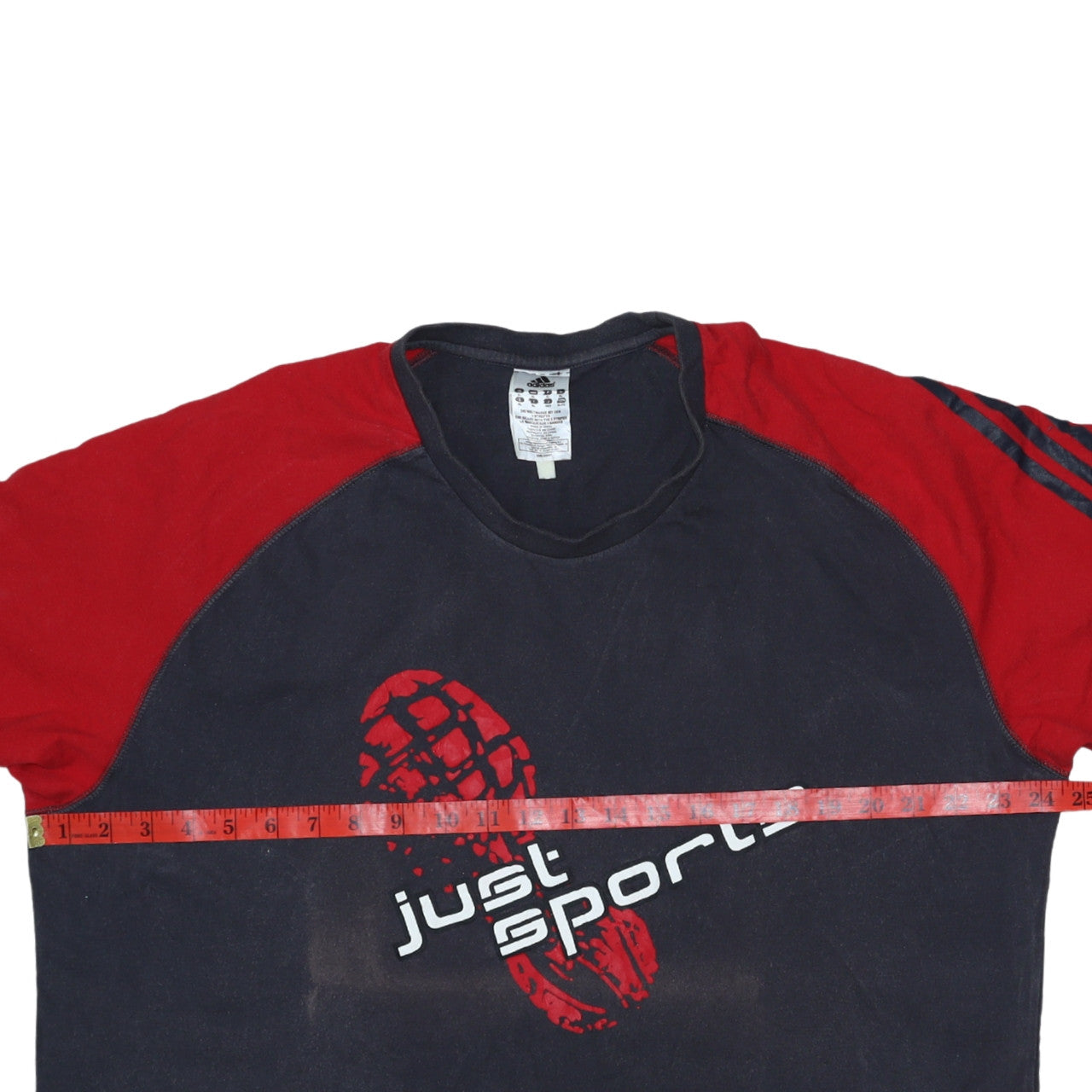 Adidas Men's XL Red Navy Just Sports Graphic T-Shirt Crew Neck