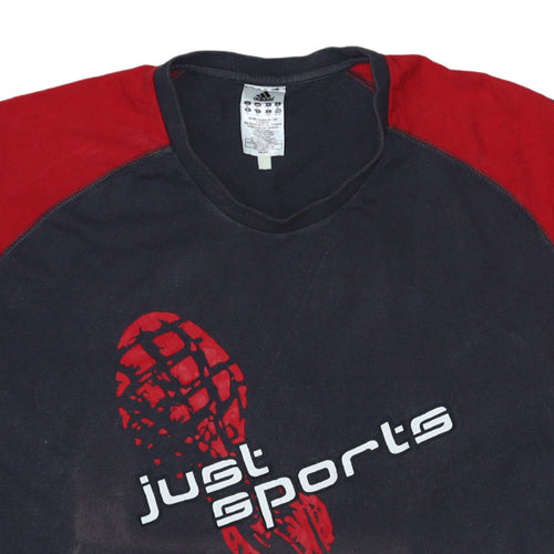Adidas Men's XL Red Navy Just Sports Graphic T-Shirt Crew Neck
