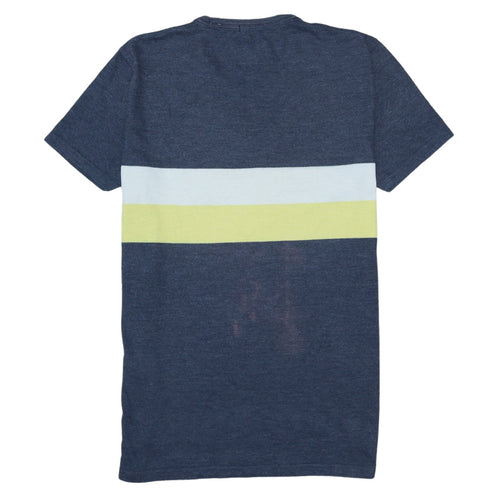 Abercrombie & Fitch Men's Blue Stripe Crew Neck Muscle Fit T-Shirt Size M