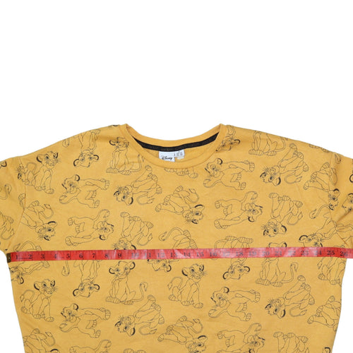 Disney Women’s Yellow Lion King Sweatshirt M 12/14 Crew Neck Pullover