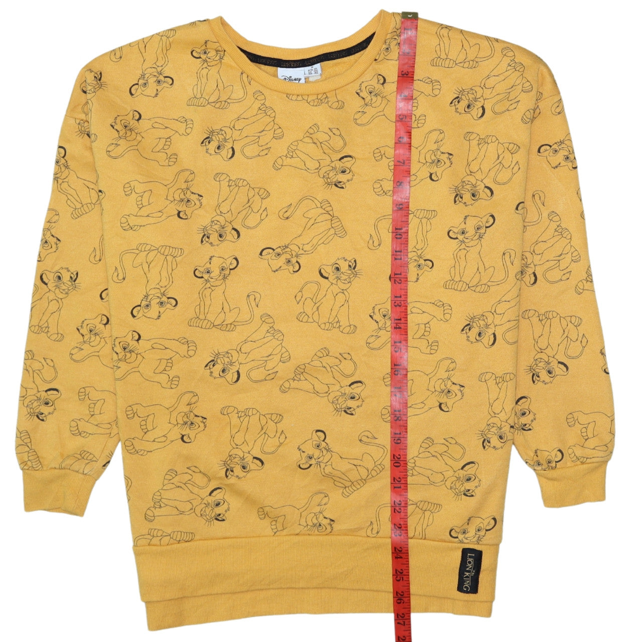 Disney Women’s Yellow Lion King Sweatshirt M 12/14 Crew Neck Pullover