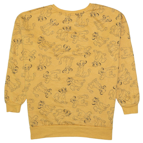 Disney Women’s Yellow Lion King Sweatshirt M 12/14 Crew Neck Pullover