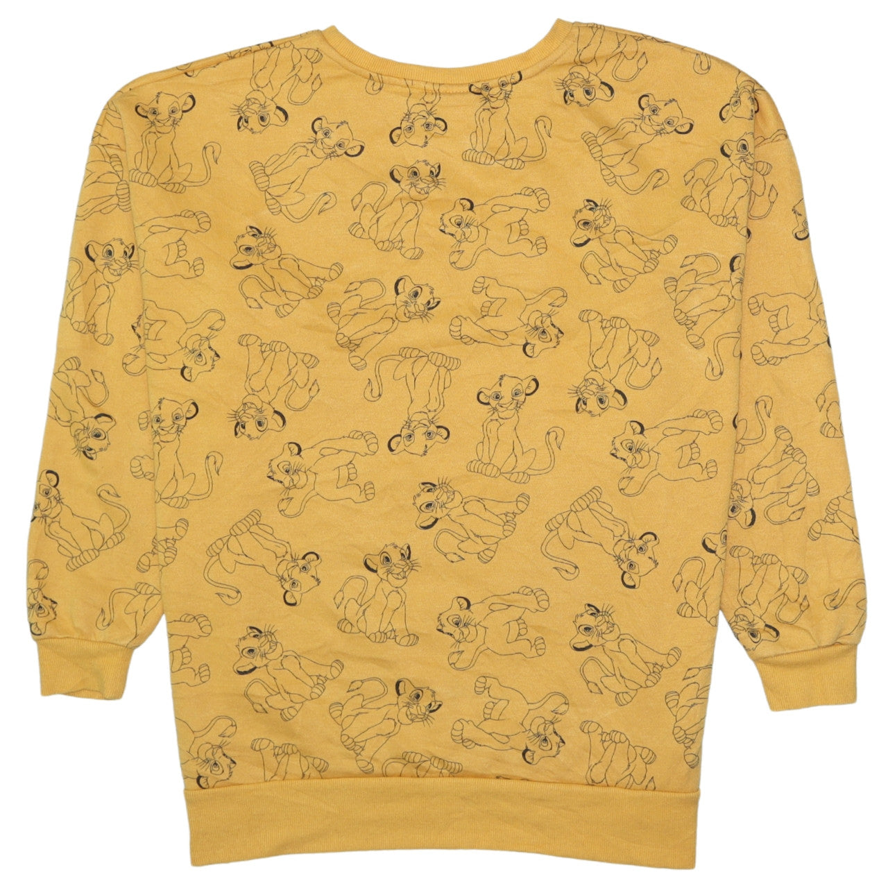Disney Women’s Yellow Lion King Sweatshirt M 12/14 Crew Neck Pullover