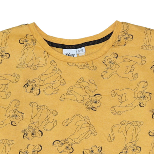 Disney Women’s Yellow Lion King Sweatshirt M 12/14 Crew Neck Pullover