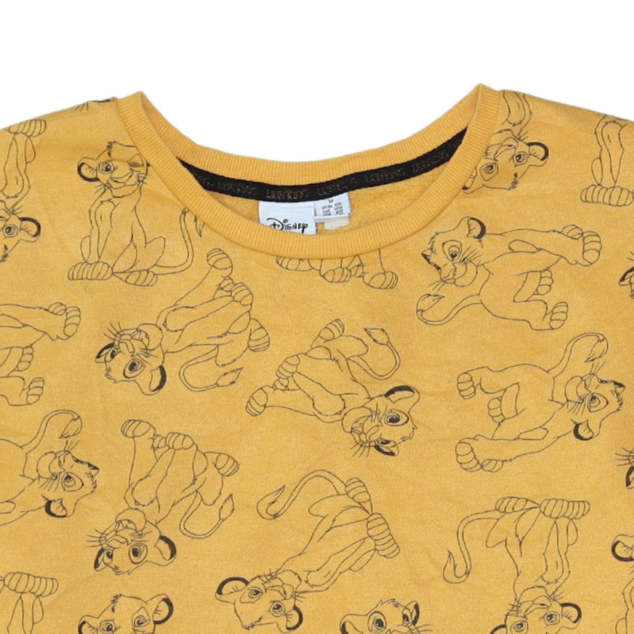 Disney Women’s Yellow Lion King Sweatshirt M 12/14 Crew Neck Pullover