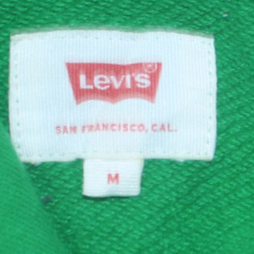Levi's Men's Green Pullover Hoodie Medium Graphic Logo Sweatshirt