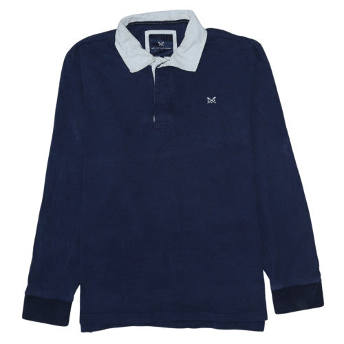 Crew Clothing Company Men's Navy Long Sleeve Polo Shirt XL 100% Cotton