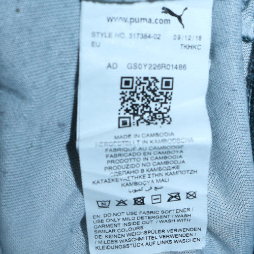 Puma Womens Blue 1/4 Zip Hooded Pullover Sweatshirt Size S