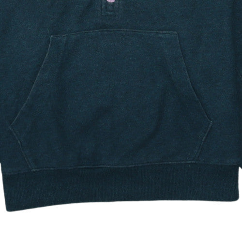 Puma Womens Blue 1/4 Zip Hooded Pullover Sweatshirt Size S