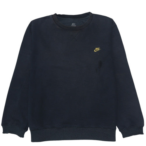 Nike Men’s Black Logo Cotton Fleece Pullover Sweatshirt L