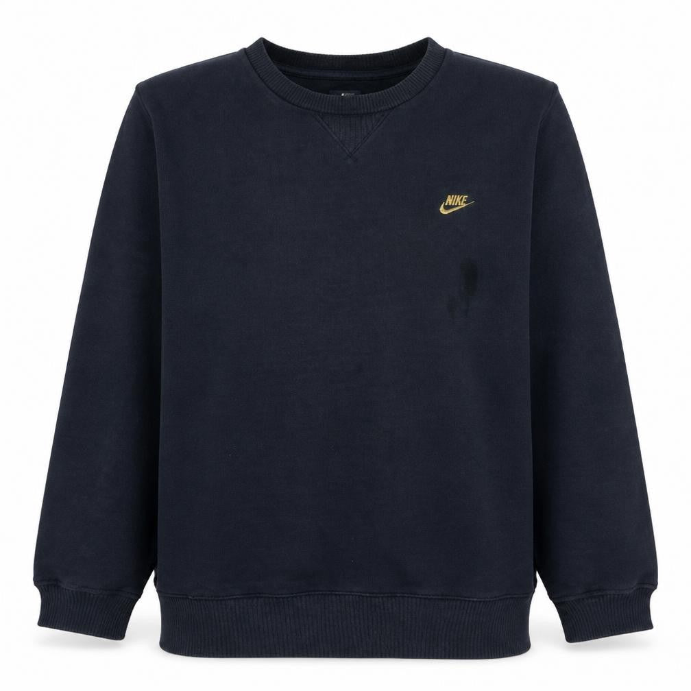 Front view of Nike Men’s Black Logo Cotton Fleece Pullover Sweatshirt L