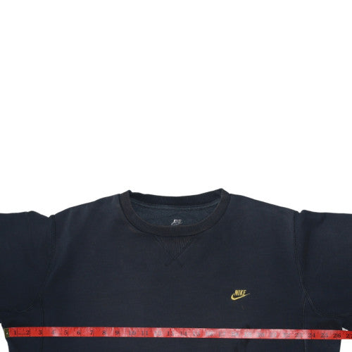 Nike Men’s Black Logo Cotton Fleece Pullover Sweatshirt L