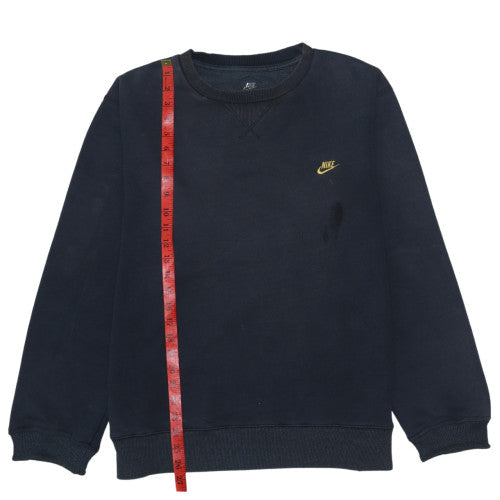 Nike Men’s Black Logo Cotton Fleece Pullover Sweatshirt L