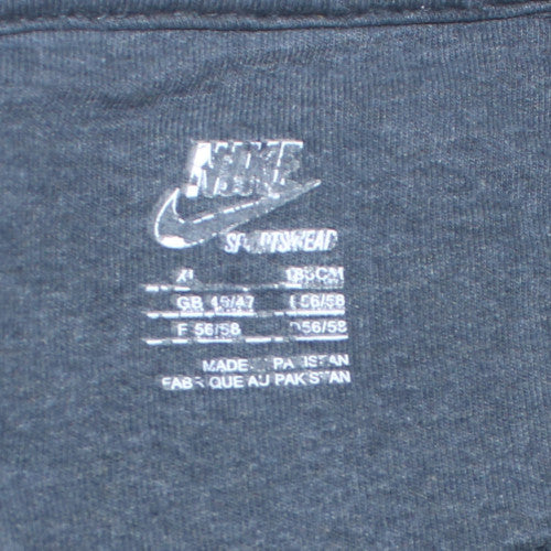 Nike Men’s Black Logo Cotton Fleece Pullover Sweatshirt L