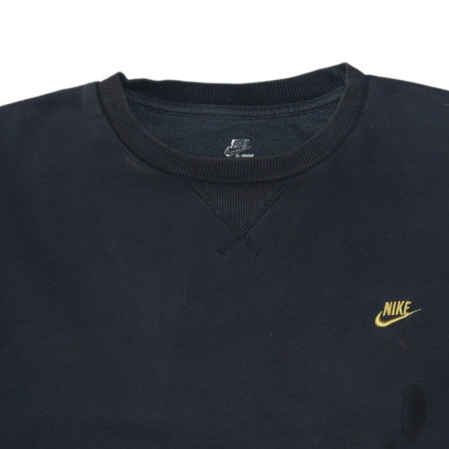 Nike Men’s Black Logo Cotton Fleece Pullover Sweatshirt L