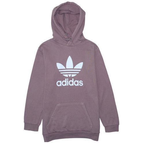 adidas Mens Purple Pullover Hoodie M Logo Fleece Sweatshirt
