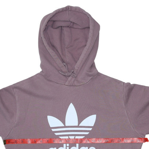 adidas Mens Purple Pullover Hoodie M Logo Fleece Sweatshirt