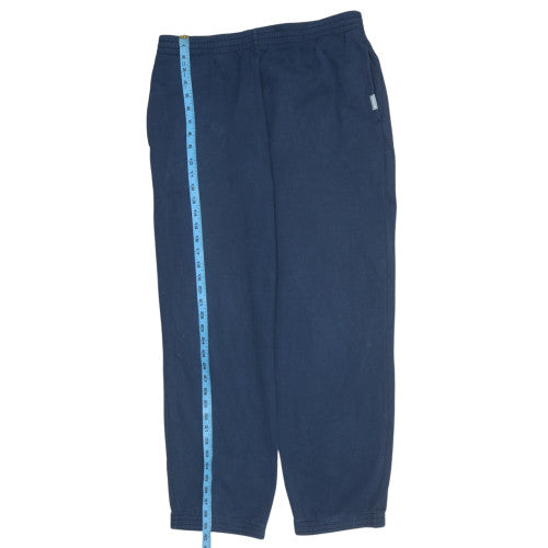 Reebok Men Blue Large Fleece Sweatpants Elastic Waist Casual