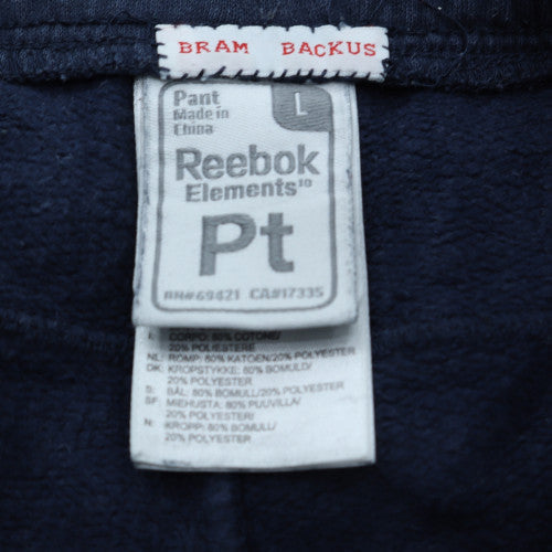 Reebok Men Blue Large Fleece Sweatpants Elastic Waist Casual
