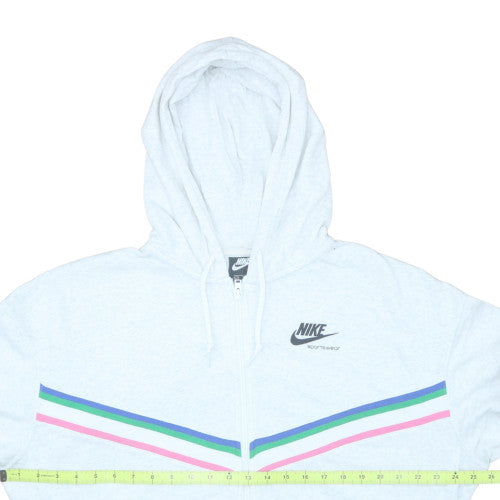Nike Womens White Full Zip Hoodie Sweatshirt Medium Sportswear Logo