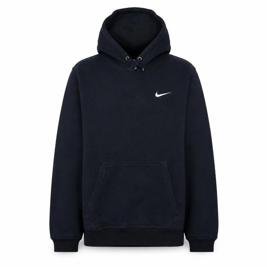 Front view of Nike men’s black pullover hoodie small fleece sportswear