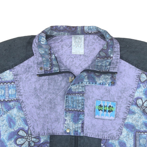Fucanor Men’s Purple 90s Retro Bomber Jacket L 40in Full Zip