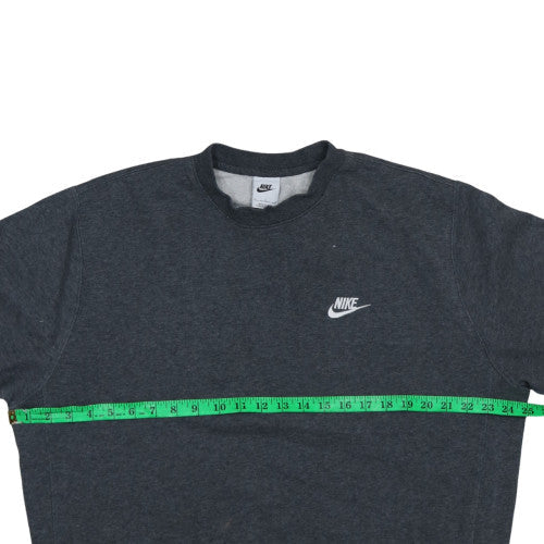 Nike Mens Grey Pullover Sweatshirt L Regular Fit Crew Neck Logo