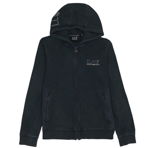 Emporio Armani EA7 Men's Black Full Zip Hoodie Size M Regular Fit