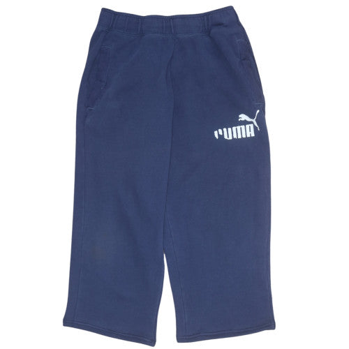 Puma Women’s Blue Fleece Sweatpants M Regular Fit Elastic Waist
