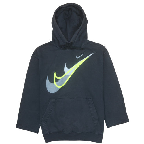 Nike Men Black Pullover Hoodie Small Graphic Print Cotton Blend
