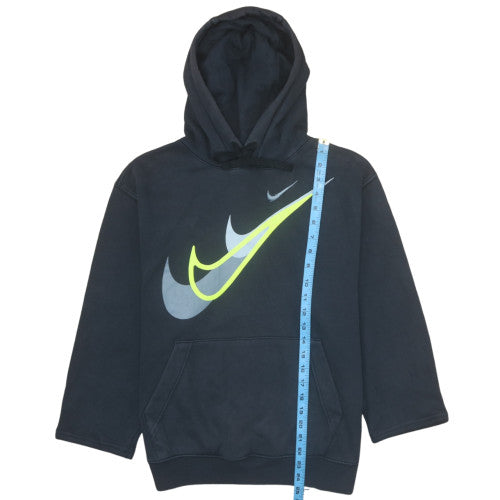 Nike Men Black Pullover Hoodie Small Graphic Print Cotton Blend