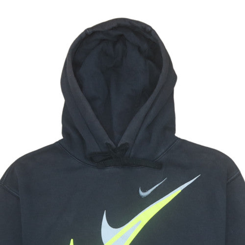 Nike Men Black Pullover Hoodie Small Graphic Print Cotton Blend