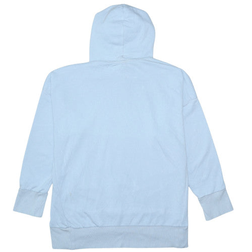 Adidas Womens Light Blue Pullover Hoodie Size L Logo Cotton Blend