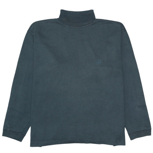 Lee Mens Blue High Neck Pullover Sweatshirt XL Vintage Style