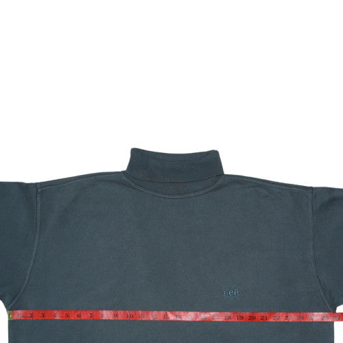 Lee Mens Blue High Neck Pullover Sweatshirt XL Vintage Style