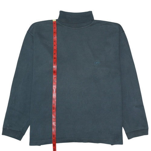 Lee Mens Blue High Neck Pullover Sweatshirt XL Vintage Style