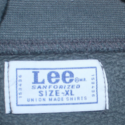 Lee Mens Blue High Neck Pullover Sweatshirt XL Vintage Style