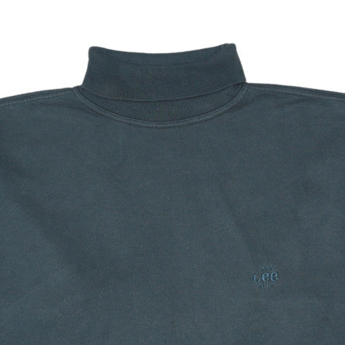 Lee Mens Blue High Neck Pullover Sweatshirt XL Vintage Style