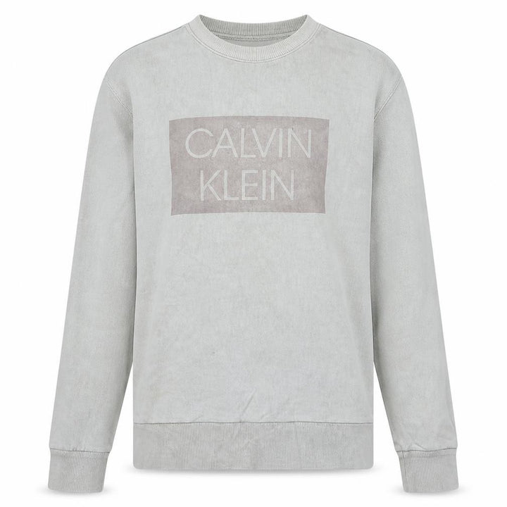Calvin Klein Men Beige Logo Pullover Sweatshirt M Regular Fit