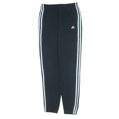 Adidas Boys Black Jogger Trousers 13-14 Years Cotton Blend Sportswear