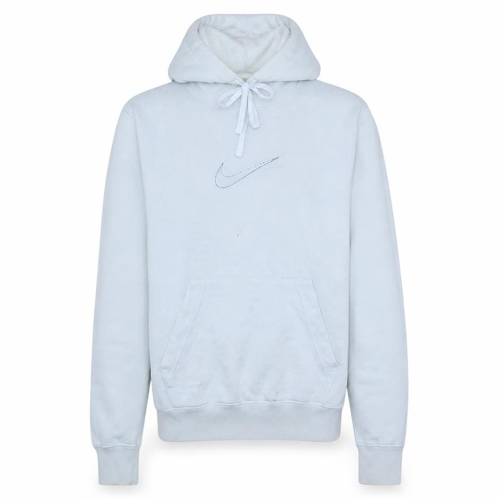 Front view of Nike Men's White XS Pullover Hoodie Fleece Sweatshirt
