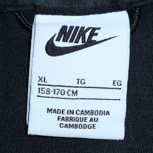 Nike Boys Black Full Zip Hoodie XL 158-170cm Hooded Sweatshirt
