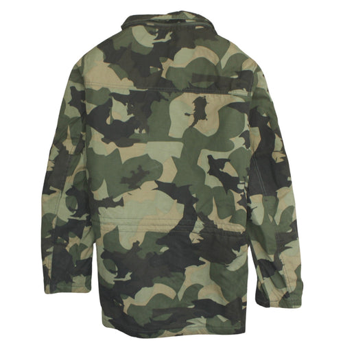 Tom Tailor Mens Green Camouflage Parka Jacket Size S Cotton Blend